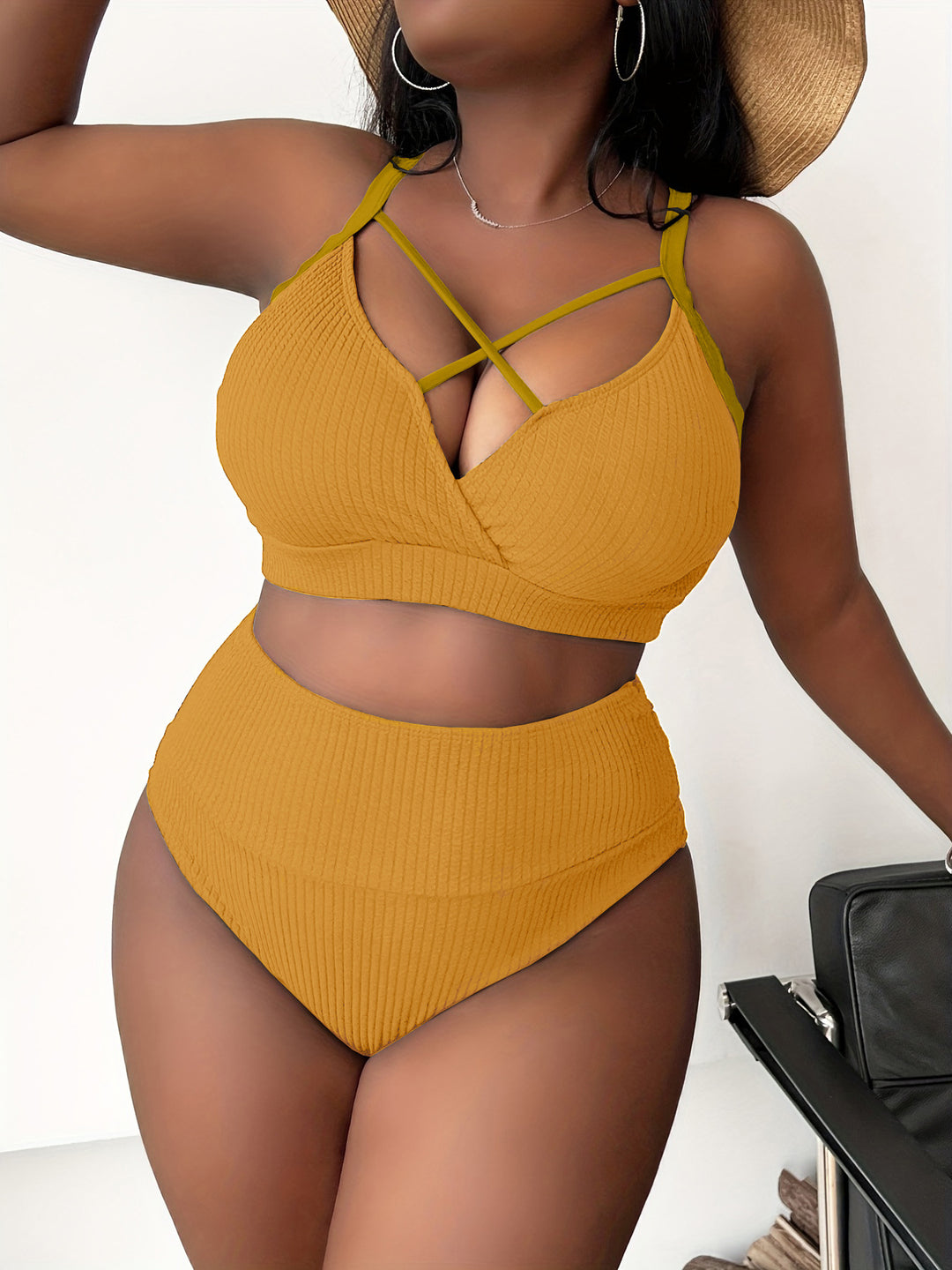 Drune | Plus Size Sling Bikini mit hoher Taille