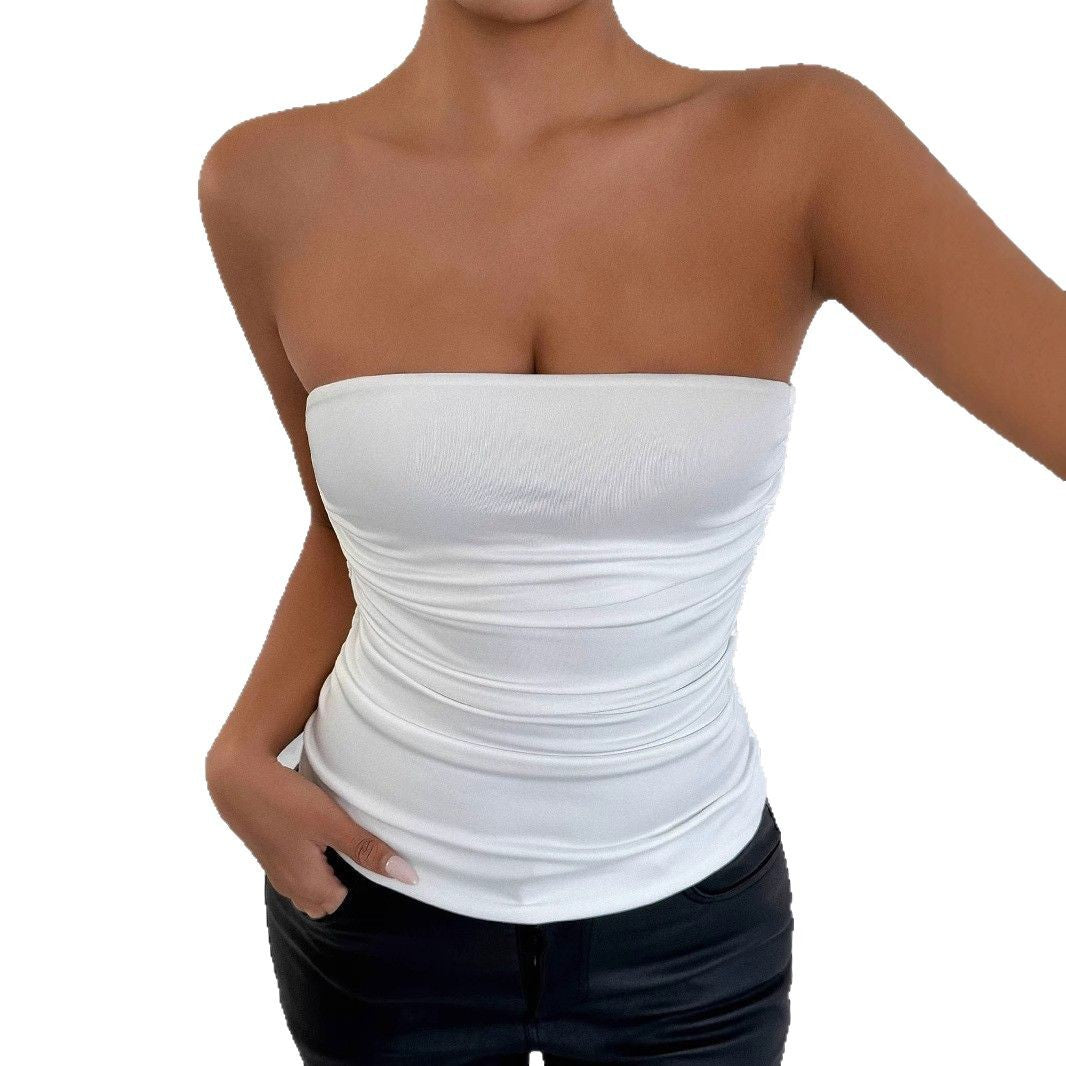 Damen Rüschen Top Drune