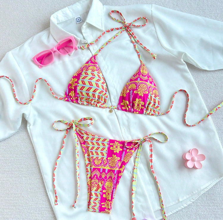Damen Zweiteiliger Bikini mit modischem Mustermix Drune