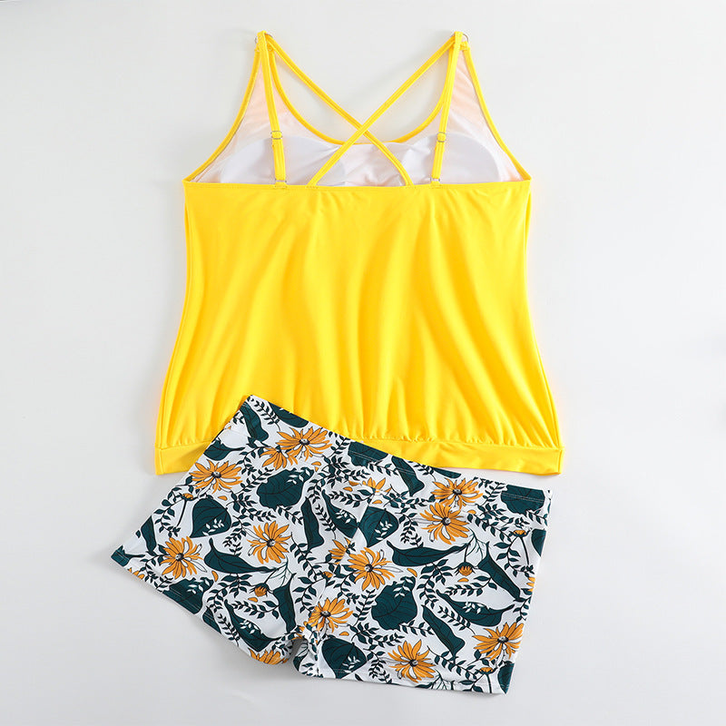 Damen Tankini-Set mit verspieltem Rock und floralem Design Drune