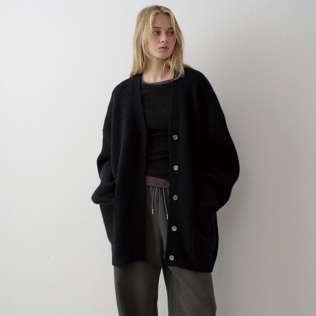 Damen Grobstrickcardigan mit übergroßen Ärmeln Drune