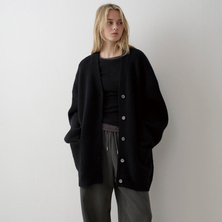 Damen Grobstrickcardigan mit übergroßen Ärmeln Drune