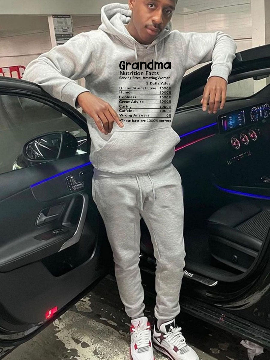 Damen lässiges Hoodie und Jogginghose Set mit motivierendem Aufdruck Drune