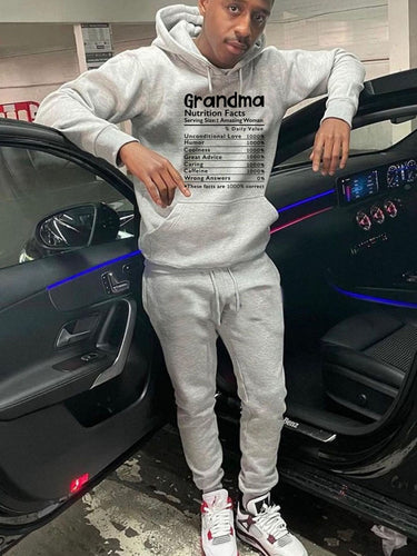 Damen lässiges Hoodie und Jogginghose Set mit motivierendem Aufdruck Drune