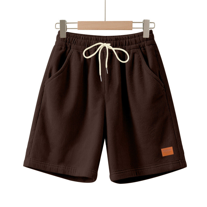 Herren nan lässige Bermudashorts aus feinstrukturiertem Baumwollmix mit elastischem Bund und Kordelzug Drune