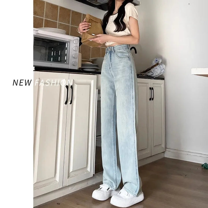 Damen Weite High-Waist Jeans mit bequemer Passform Drune