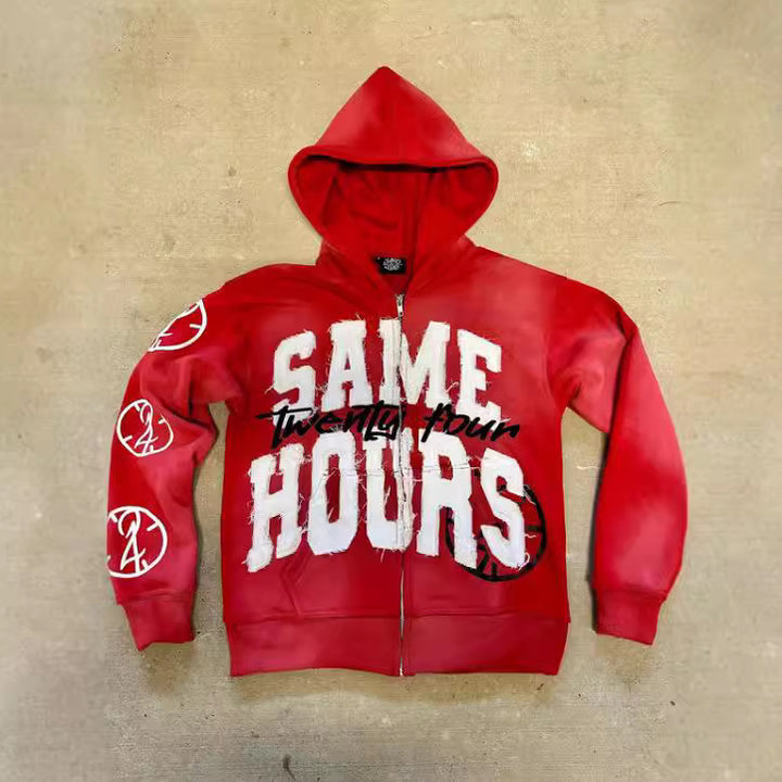 Herren Grafik Zip-Up Hoodie Drune