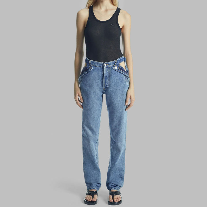 Damen High-Waist Cargo-Jeans mit lässigem Schnitt und einzigartigen Taschen Drune