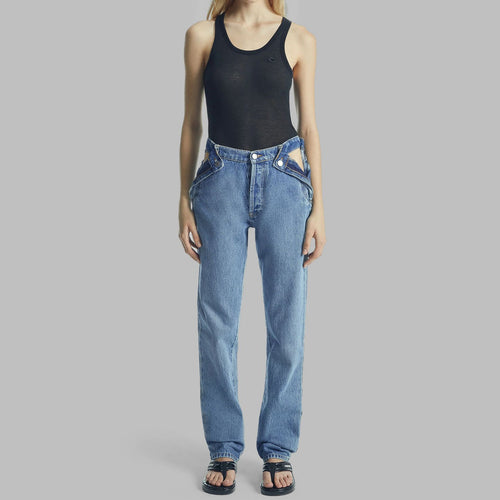 Damen High-Waist Cargo-Jeans mit lässigem Schnitt und einzigartigen Taschen Drune