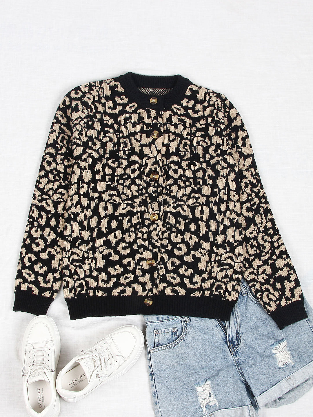 Damen lässiger Tierprints Pullover Drune