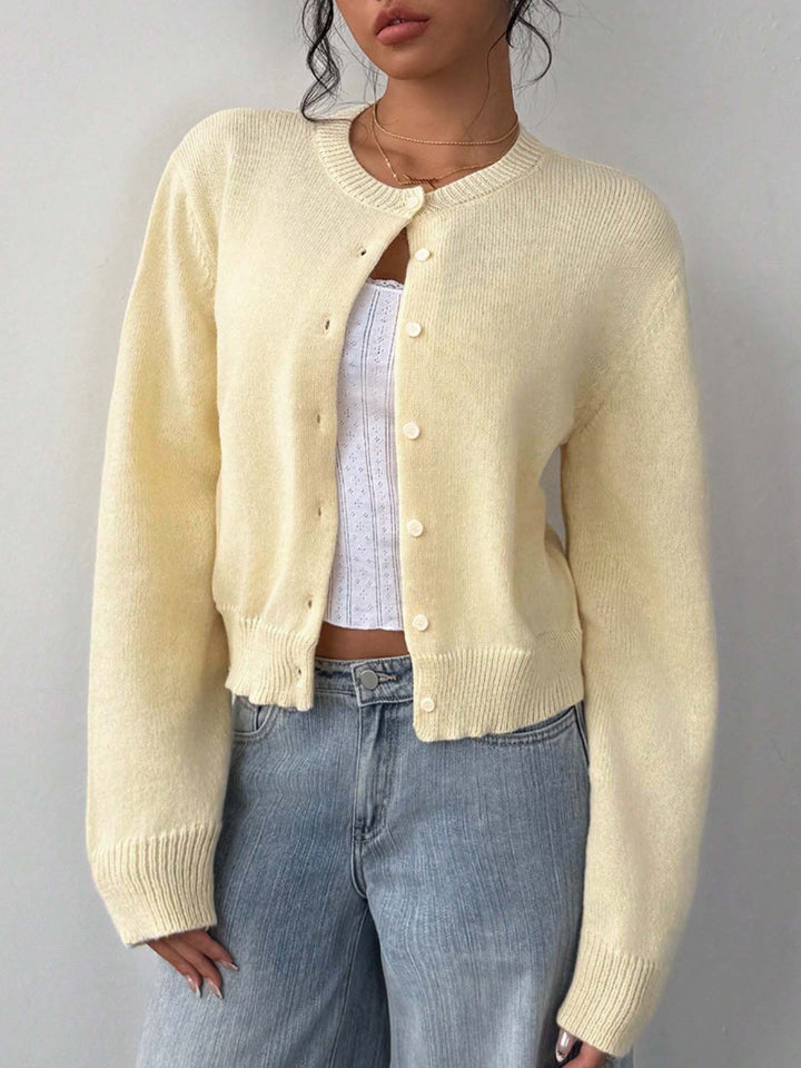 Damen Strickjacke aus softer Baumwolle mit Knopfdetails Drune
