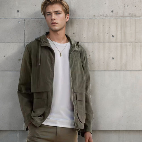 Damen Leichte Übergangsjacke mit Kapuze Drune