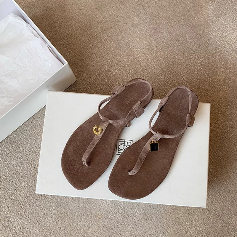 Damen Lederige Sandalen Drune