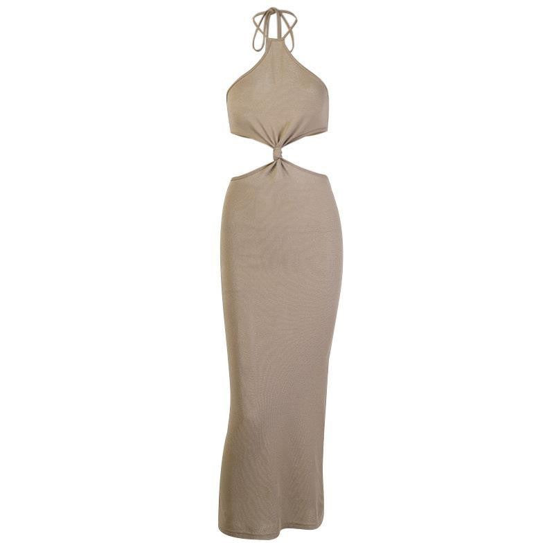 Damen Sexy Maxikleid mit Cut-Outs und stylischem Knoten Drune