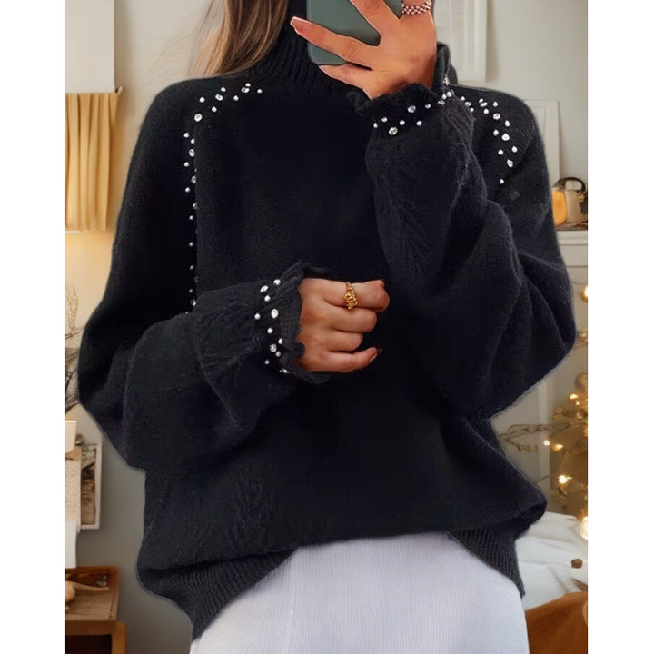 Damen Pullover mit elegantem Rollkragen und funkelnden Details Drune