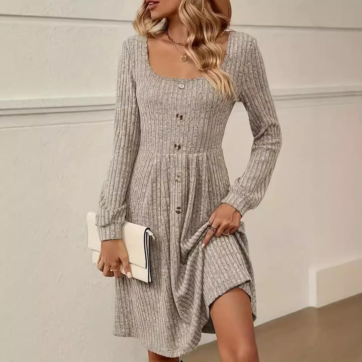 Damen Strickkleid mit Knopfleiste Drune