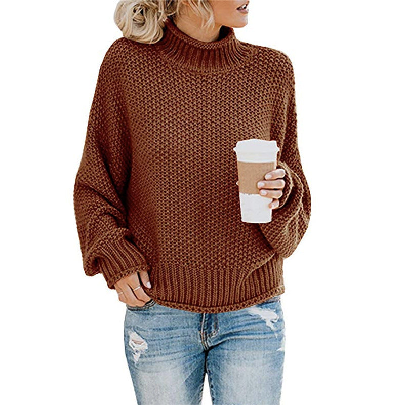 Damen nan grobstrick Rollkragenpullover mit Oversize-Schnitt und Blockstreifen-Optik Drune