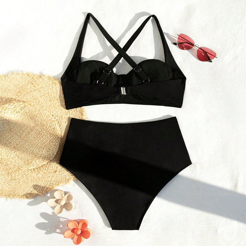 Damen Hochtaillierter Bikini mit verstecktem Stützeffekt Drune