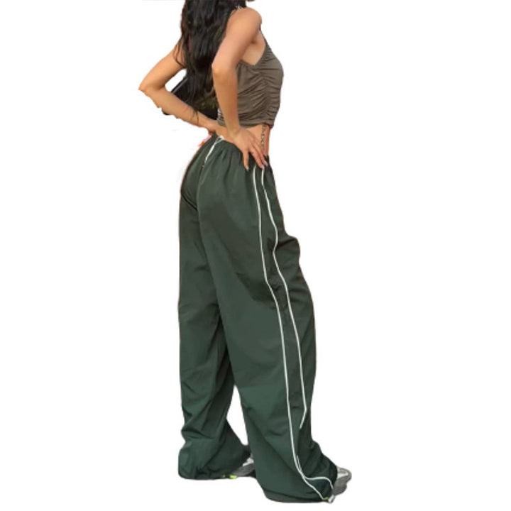 Damen Weite Satin-Hosen mit elastischem Bund Drune