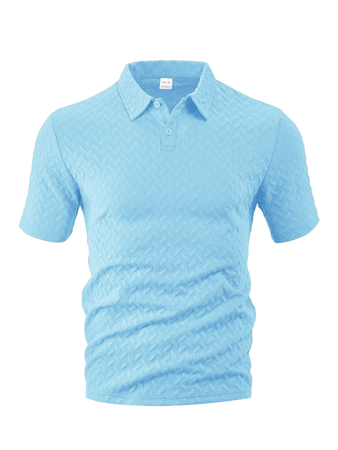 Herren nan kurzärmeliges Poloshirt mit eingeprägter Zickzackstruktur und klassischem Hemdkragen Drune