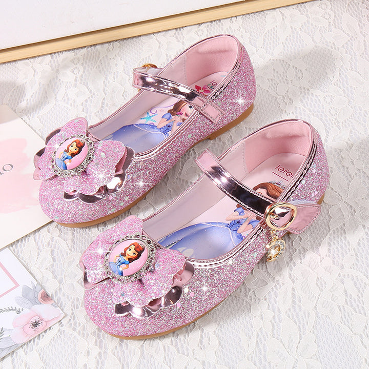 Mädchen Ballerinas mit Glitzer und Schleifenapplikation Drune