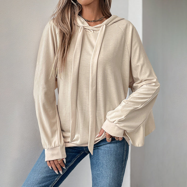 Damen lässiger Kapuzenpullover mit elegantem Schlitzdesign Drune