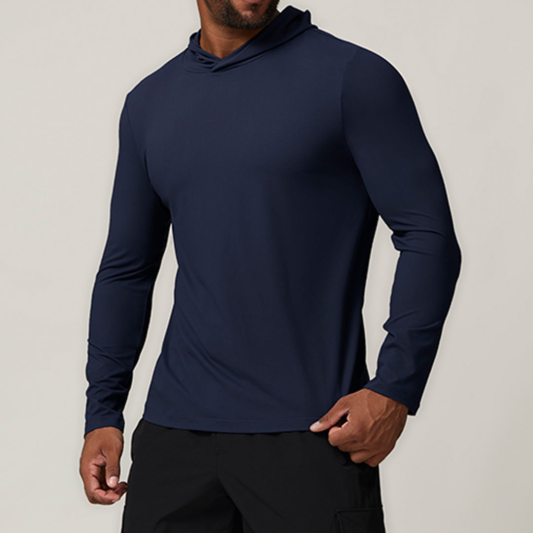 Herren Longsleeve mit Kapuze und feuchtigkeitstransportierender Technologie Drune