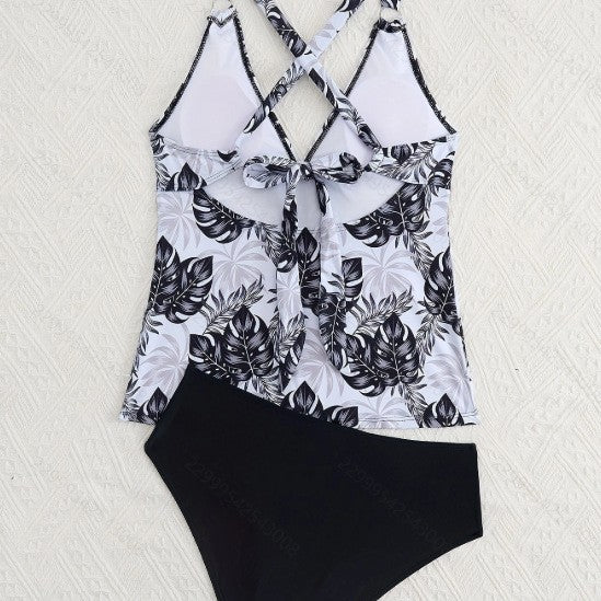 Damen Tankini-Set mit floralem Oberteil und klassischer Bikini-Hose Drune