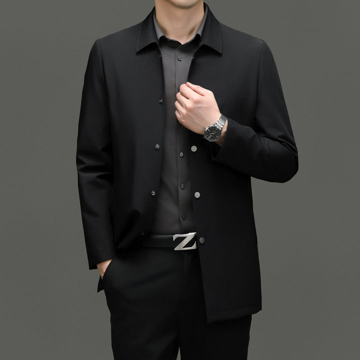 Herren modische Übergangsjacke mit elegantem Stehkragen und praktischen Taschen Drune