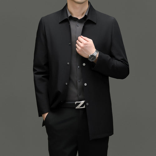 Herren modische Übergangsjacke mit elegantem Stehkragen und praktischen Taschen Drune