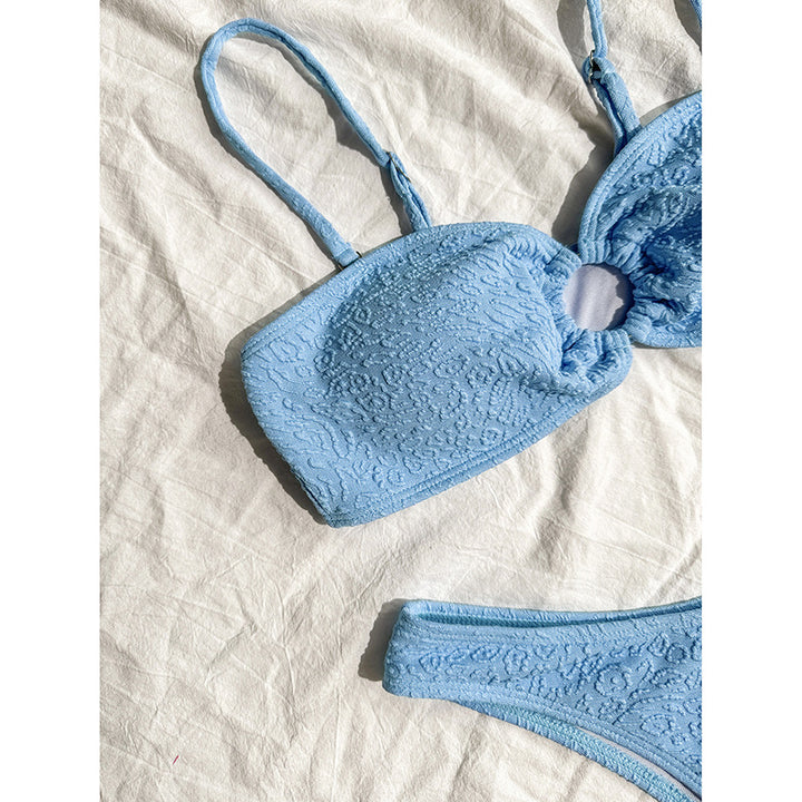 Damen Bandeau-Bikini mit strukturiertem Gewebe Drune