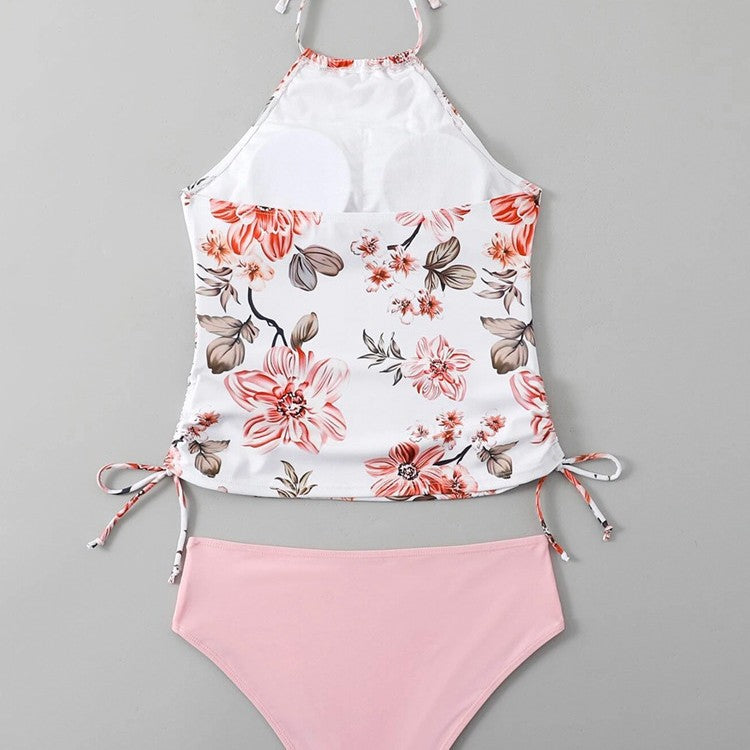 Damen Schnittiger Tankini mit floralem Design und verstellbaren Riemen Drune