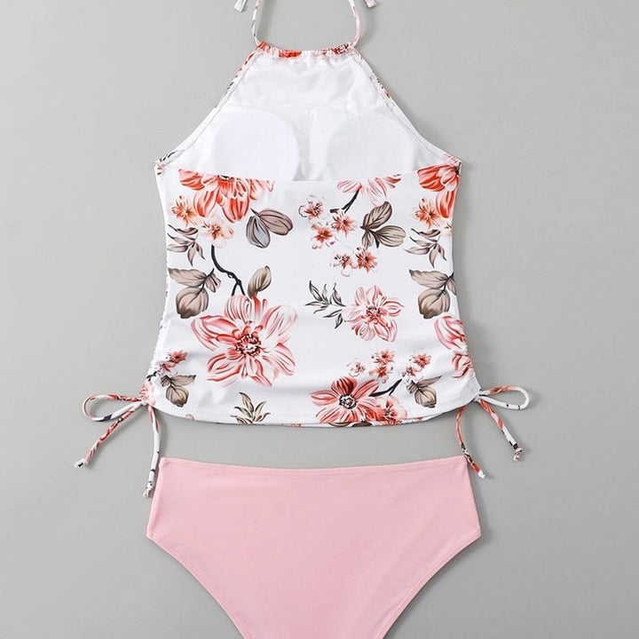 Damen Schnittiger Tankini mit floralem Design und verstellbaren Riemen Drune