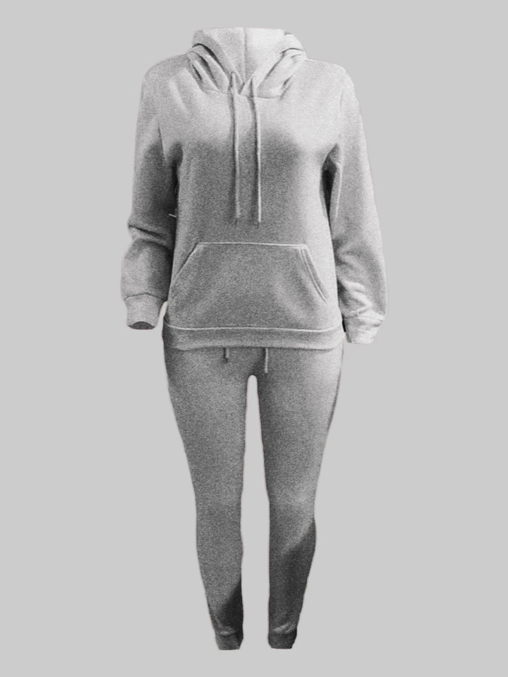 Herren nan sportliches Jogginganzug-Set mit Kapuzenpullover Kängurutasche und schmal zulaufender Jogginghose Drune