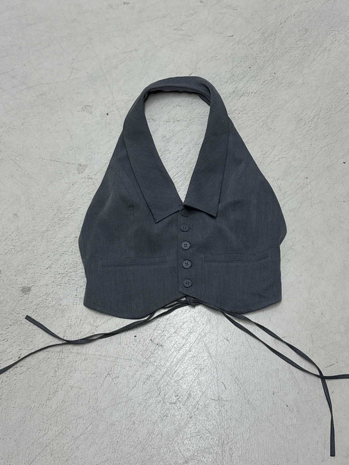 Damen elegantes Wickeloberteil mit stylischem Kragen und verspielten Details Drune