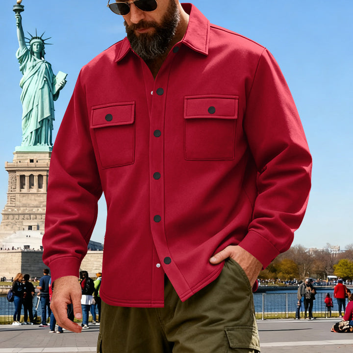 Herren nan robuste Overshirt Jacke mit aufgesetzten Brusttaschen und wärmendem Futter Drune