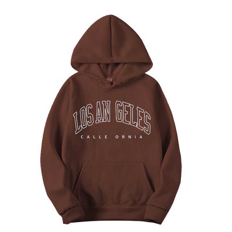 Damen Kapuzenpullover mit modernem Los Angeles Print und weitem Schnitt Drune