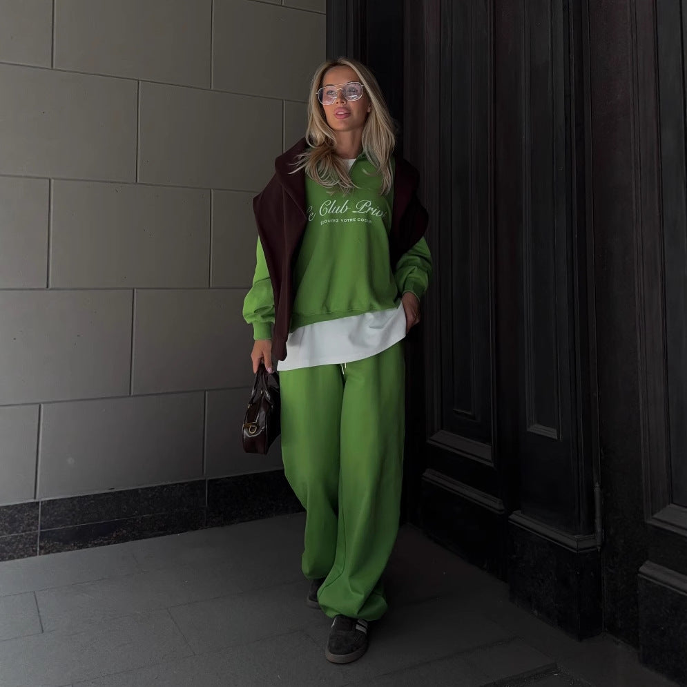 Damen Sportliches Streetwear-Set mit lässigem Hoodie und weitem Schnitt Drune
