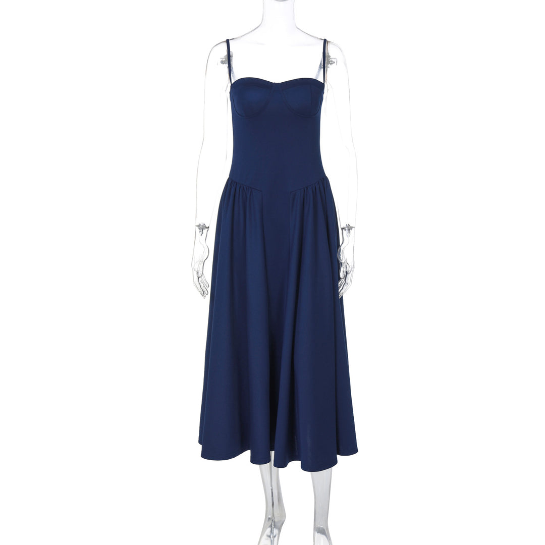 Damen Maxi-Kleid mit elegantem Bustier-Oberteil und fließendem Rock Drune