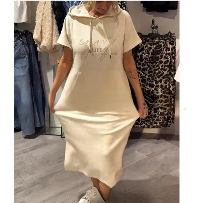 Damen Kapuzenkleid mit lässigem Schnitt und praktischen Taschen Drune
