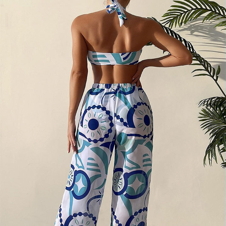 Damen Bikini-Set mit Bandeau-Oberteil und weitem Beinausschnitt Drune