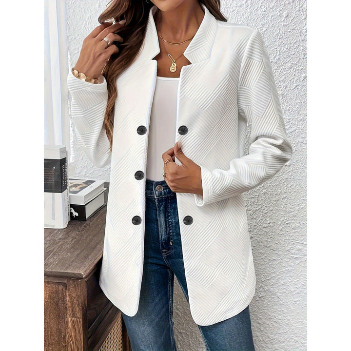 Damen klassischer Blazer mit strukturiertem Design und modernen Knopfdetails Drune