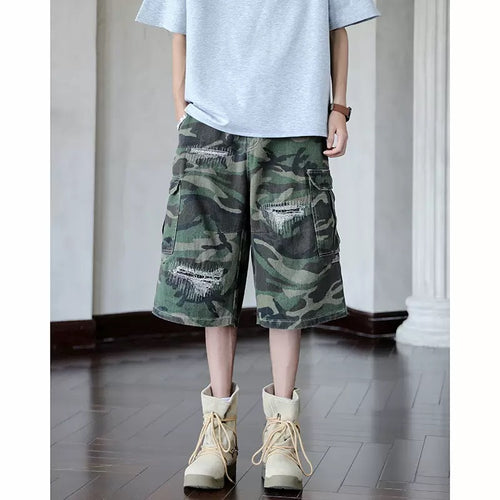 Herren Cargo-Shorts mit robustem Camouflage-Design und vielseitigen Taschen Drune