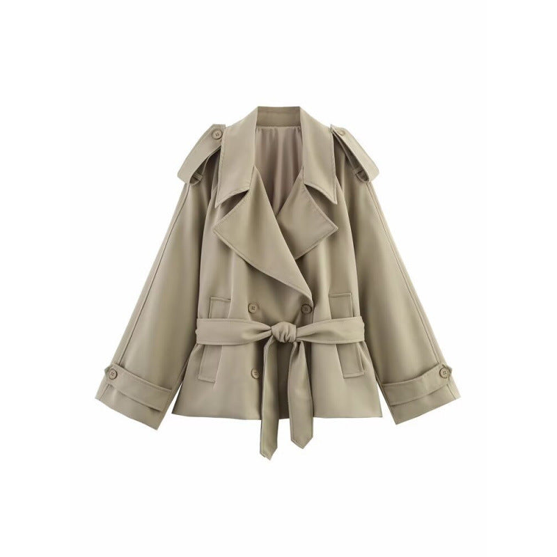 Damen Trenchcoat mit weitem Schnitt und modernem Gurt Drune