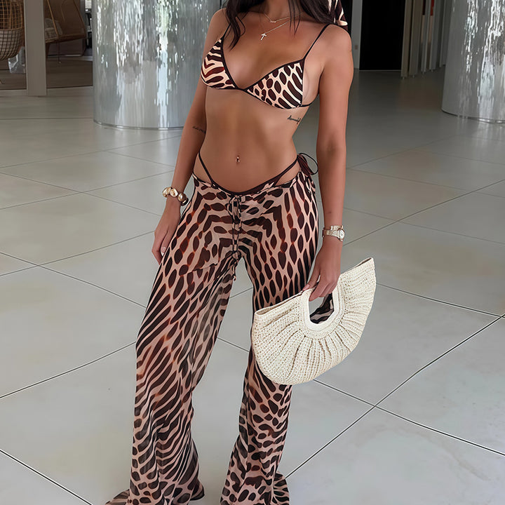 Damen Bikini-Set mit raffinierten Tiermotiven und verstellbaren Trägern Drune