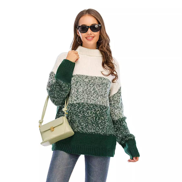 Damen kuscheliger Rollkragenpullover im strukturierten Strickdesign Drune