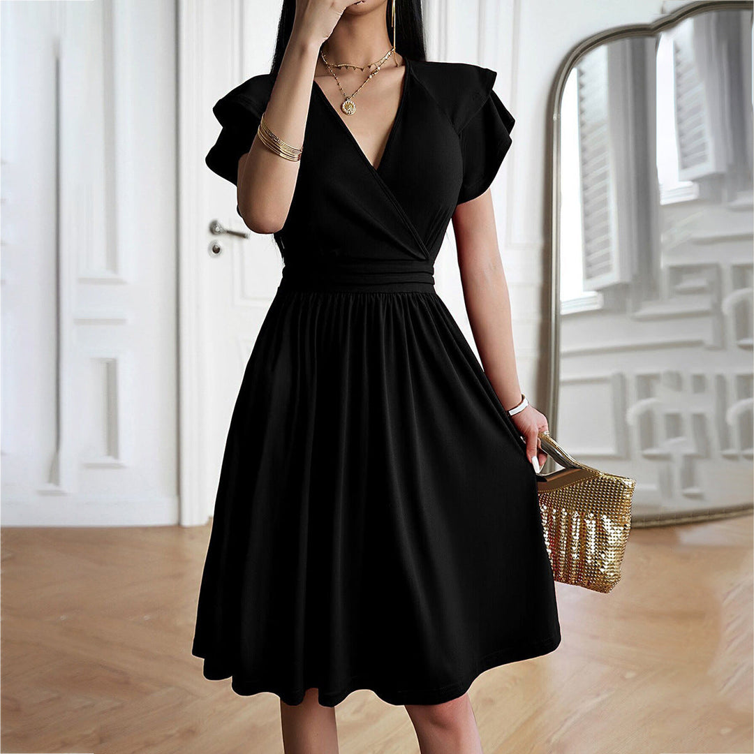 Drune | Elegantes Midi-Kleid mit V-Ausschnitt