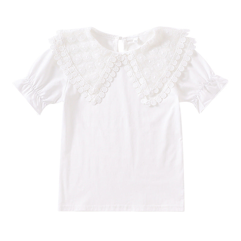 Damen Bluse mit voluminösem Kragen und lässigen Puffärmeln Drune