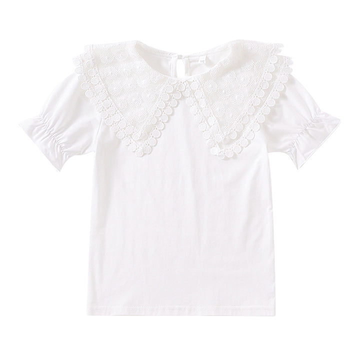 Damen Bluse mit voluminösem Kragen und lässigen Puffärmeln Drune