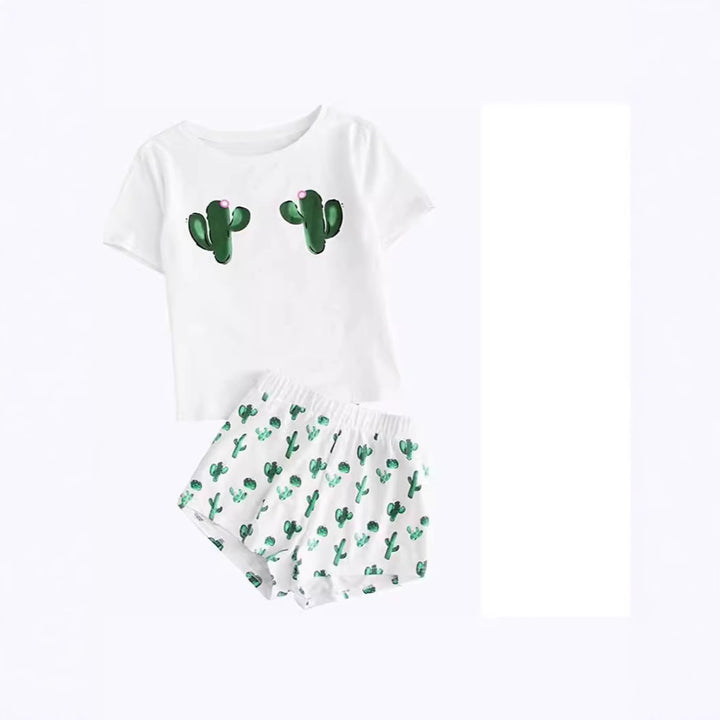 Damen Pyjama-Set mit humorvollem Print und bequemer Passform Drune